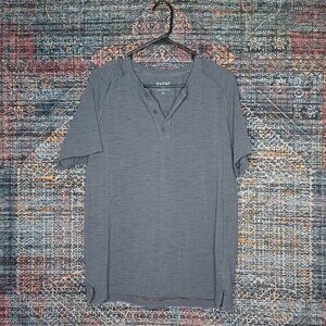 RHONE mens heathered gray henley shirt M